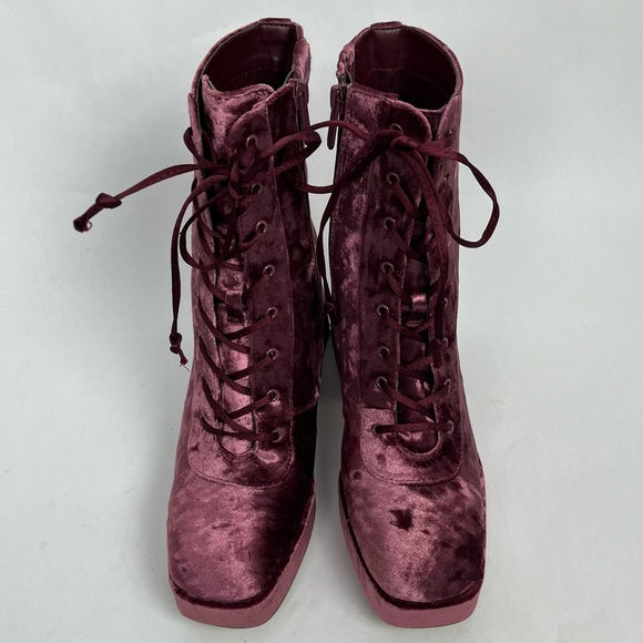 Circus by Sam Edelman Kia Velvet Heeled Boots - Purple - Picture 5 of 10
